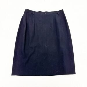 Escada Margaretha Ley Black 100% Wool Pencil Skirt Size 38